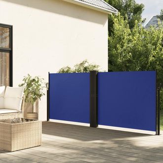 Berkfield Home Retractable Side Awning Blue 120x1200 cm