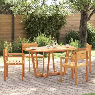 Berkfield Home Beautiful Garden Dining Table Oval 150x90x75 cm Solid Wood Acacia in Brown | Size: 150 x 90 x 75 cm