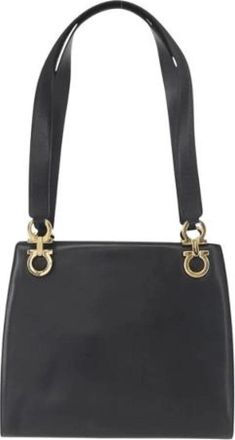 Ferragamo Pre-owned Shoulder Bags, female, Black, Size: ONE SIZE Pre-owned Leather Shoulder Bag