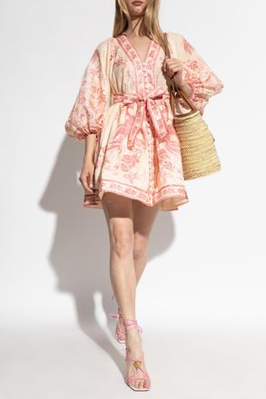 Zimmermann Dress With Floral Motif, Womens, Pink