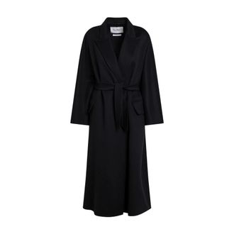 Max Mara Cappotto over in cachemire - Dames - Jas met riem - Blauw - 2XS - Kasjmier - Jassen
