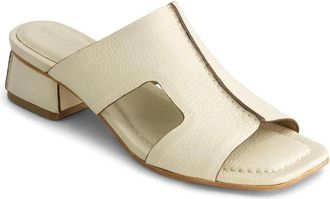 Bernardo Womens Bernardo Jewel Sandals Eggshell Leather Square Toe Block Heel VER853