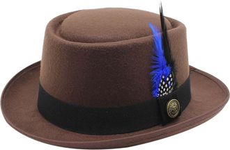 Generic Oktoberfest Hat Cowboy Hat Suede Cowboy Hat Wide Brim Western Cowboy Hats with Feather, Fancy Dress Accessory, Festival Oktoberfest Costume Hat Brown