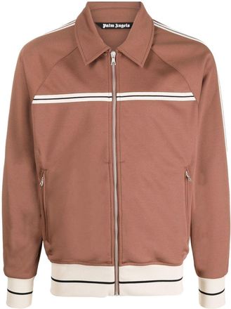 Palm Angels striped-trim sweatshirt - men - Polyester/Polyester - S - Brown