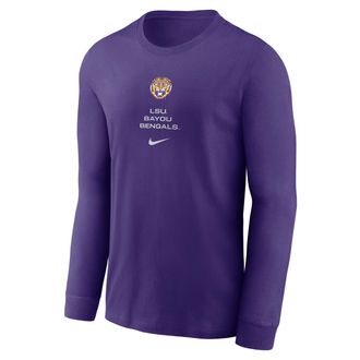 Nike LSU Sideline Nike Mens Dri-FIT College Long-Sleeve T-Shirt in Purple | 02EW51LLSN-LDX