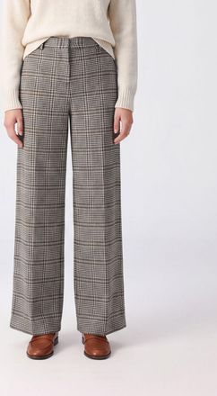 Fabiana Filippi Pantaloni palazzo in lana Principe di Galles a vita media