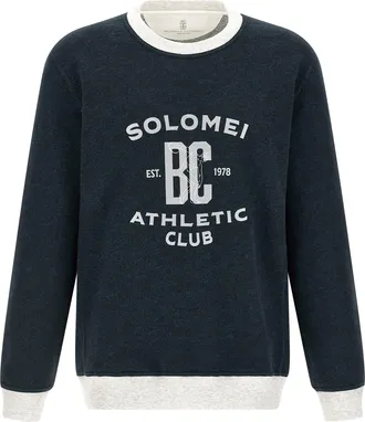 Brunello Cucinelli Blue Cotton Mens Sweatshirt