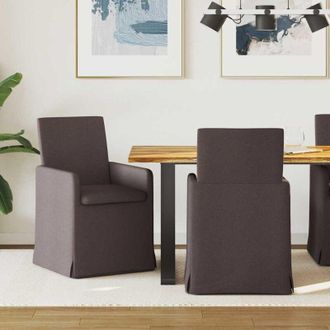 vidaXL Sillas De Comedor Con Ruedas 2 Pcs Rosa 57 X 67 X 95 Cm Tela