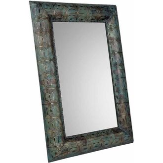 Wanderlust Deco Espejo De Pared De Metal Azul 70x5x100