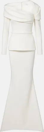 SAFiYAA Millie draped cr&ecirc;pe gown