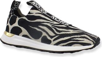 Michael Kors Bodie Logo Tape Printed Mesh Slip-On Trainer - Dames - Sneakers - Veelkleurig - 38 1/2 EU - Denim - Schoenen