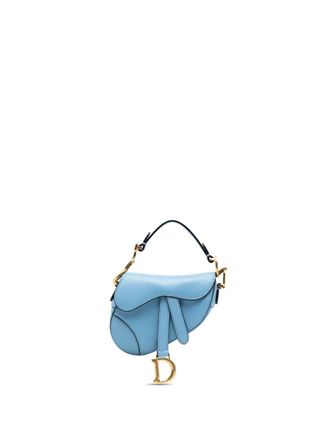 Dior Borsa a tracolla Micro Saddle in pelle di capra 2021 - Blu