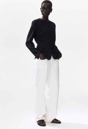 H&M Knot-button Jacket in Black at Nordstrom, Size X-Small
