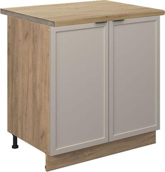 Vicco Mueble Bajo Fregadero Fame-line, Grisbeige, 80 Cm, Et Roble, Vicco