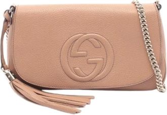 Gucci Pre-owned Cross Body Bags, female, Pink, Size: ONE SIZE Pre-owned Soho Interlocking G Leather Shoulder Bag