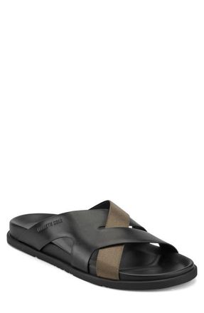 Kenneth Cole Wassen Slide Sandal in Black/Olive at Nordstrom, Size 11