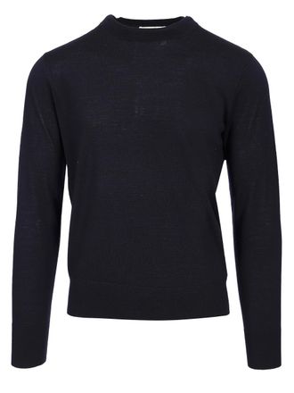 Dries Van Noten Merino Wool Sweater Knitwear Blu-Uomo
