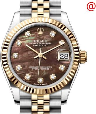 Rolex Datejust 31 Black Mother of Pearl Diamond Dial Automatic Ladies Steel and 18kt Yellow Gold Jubilee Watch 278273BKMDJ