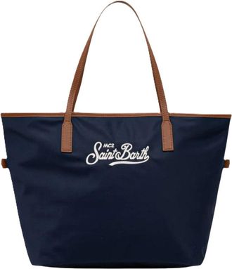 MC2 Saint Barth City Bag Mid Nylon with Zip Closure and Embroidered Logo