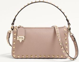 Valentino Garavani Small Rockstud Grainy Calfskin Crossbody Bag Wo