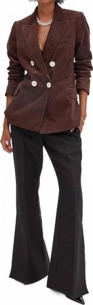 Clare Vivier Le Blazer In Chocolate Thin Wale Corduroy