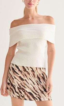 Crescent Off Shoulder Sweater Knit Top in White at Nordstrom, Size X-Small