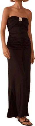 Dress To Shell Detail Strapless Top In Black