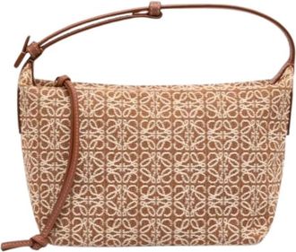 Loewe Pre-owned Canvas Shoulder Bag - Dames - Vintage Schoudertas - Bruin - ONE Size - Leer - Vintage