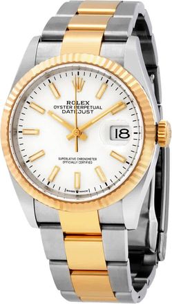 Rolex Datejust 36 White Dial Mens Stainless Steel and 18kt Yellow Gold Oyster Watch 126233WSO