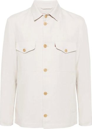 Luciano Barbera Linnen shirtjack - Beige