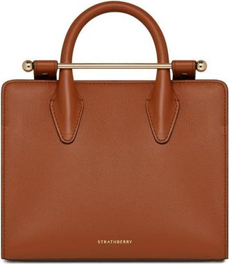 Strathberry Mini Leather Tote in Chestnut at Nordstrom