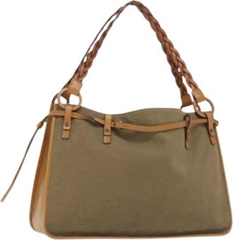 Gucci Pre-owned Shoulder Bags, female, Green, Size: ONE SIZE Pre-owned Vintage Tote Bag