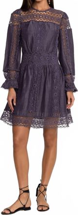 Johnny Was Mitska Lace Mini Dress In Deep Plum