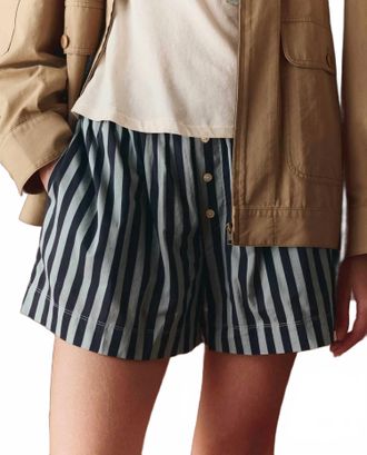 The Great. The Boxer Short In Blue Club Stripe