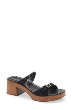 Free People Beck Slide Sandal in Black Tide Suede at Nordstrom, Size 11Us