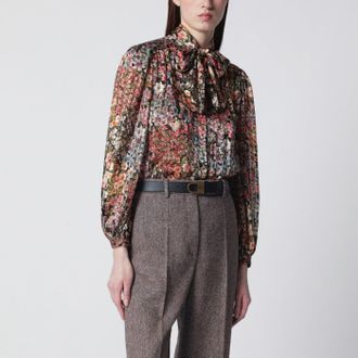 Valentino Blusa in seta con stampa floreale