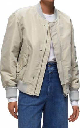 Closed Classic Water Repellent Bomber Jacket In Plaster