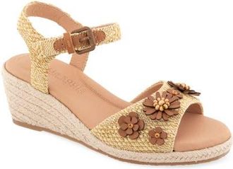 Gentle Souls Gibson Espadrille Ankle Strap Platform Wedge Sandal in Natural Raffia at Nordstrom, Size 5.5