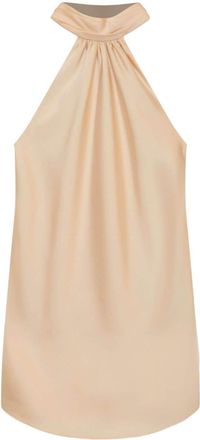 SIMKHAI Thea halterneck top - women - Acetate/Polyester - M - Neutrals