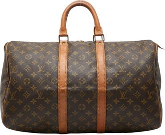 Louis Vuitton Brown Pvc Leather Boston Bag (Pre-Owned)