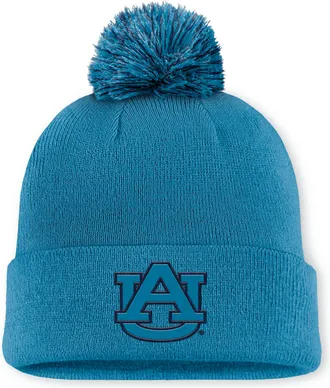 Nike Auburn Primetime Campus Toned Nike Mens College Cuffed Pom Beanie in Blue | NC1649AAUN-UE8