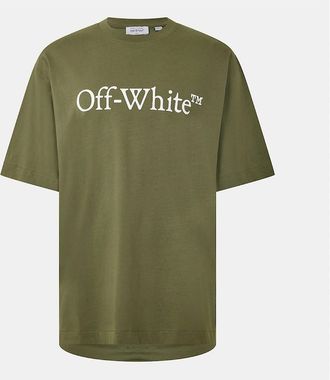 Off-white Mens Bkish Lettering Boyfriend T-Shirt - Tan - Size: 40
