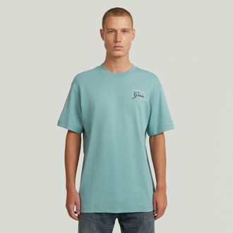 G-Star Script Graphic T-Shirt - Midden blauw - Heren