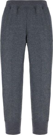 Jil Sander Ribgebreide wollen joggingbroek met boorden - Heren - Sweatpants - Grijs - L - Wol - Broeken