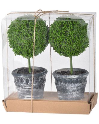 A&B Home Mini Faux Topiaries in Pots Set of 2