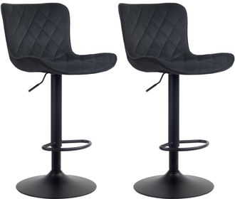 Clp Clp - Set De 2 Taburetes De Bar Emma Negro Terciopelo