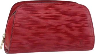 Louis Vuitton Pre-owned Leather Pouch - Dames - Vintage Clutch - Rood - ONE Size - Leer - Vintage