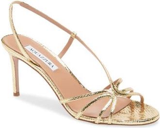 Aquazzura Talk to Me Sandal in Soft Gold at Nordstrom, Size 7.5Us