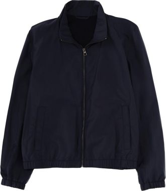 HUGO BOSS Dark Blue Solid Mock Collar Jacket