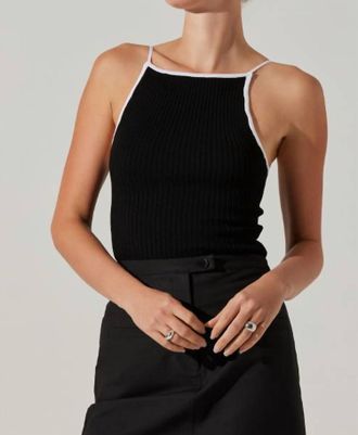 Astr Jenini Knit Top In Black